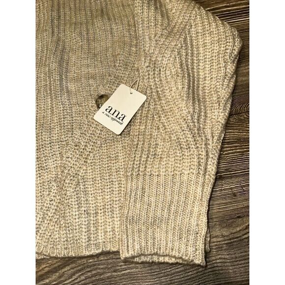 A.N.A. Womens PS Beige Oatmeal Marled Cable Knit V-Neck Sweater. Size XL. NWT. 9 - Picture 2 of 7
